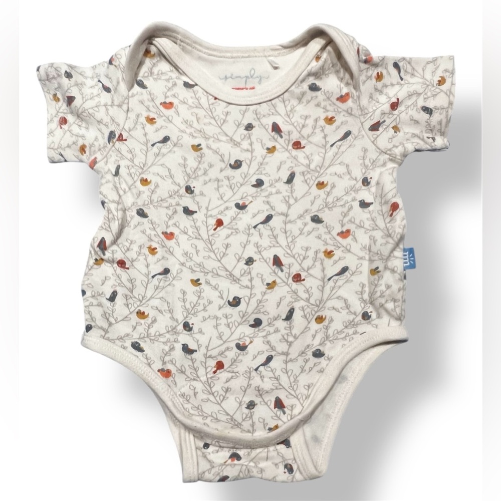 Organic Cotton Bird Print Baby Onesie